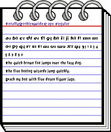 TotallyGothicWideCaps Regular animated font preview