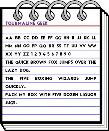 Tourmaline Geek animated font preview