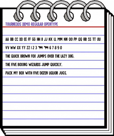 Tournedos DEMO Regular animated font preview