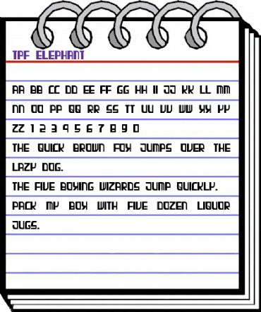 TPF Elephant Regular animated font preview