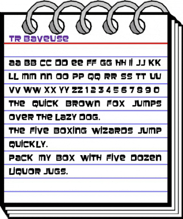 TR Baveuse Regular animated font preview