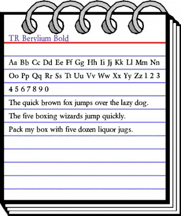 TR Berylium Bold animated font preview