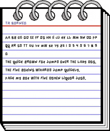 TR Borneo Regular animated font preview