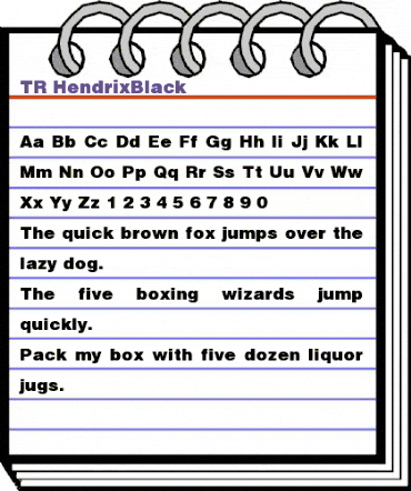 TR HendrixBlack Regular animated font preview