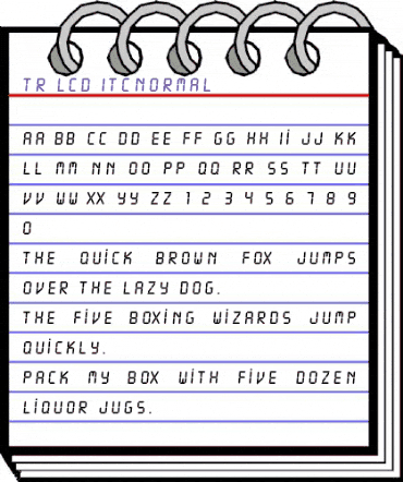 TR LCD ITCNormal animated font preview