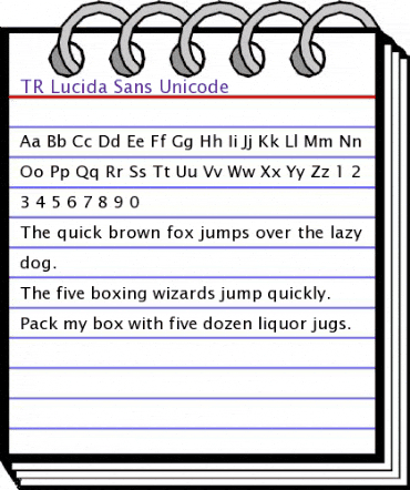 TR Lucida Sans Unicode Regular animated font preview