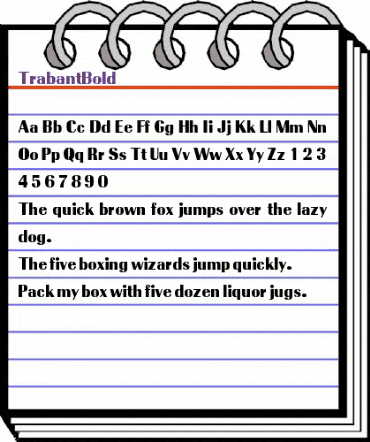 TrabantBold Regular animated font preview
