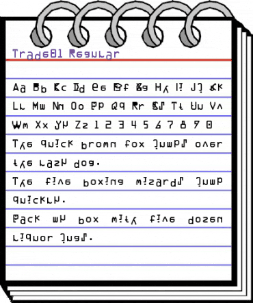 Trade01 Regular animated font preview