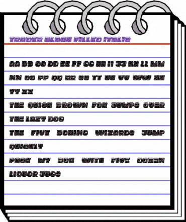 Trader Black Filled Italic animated font preview