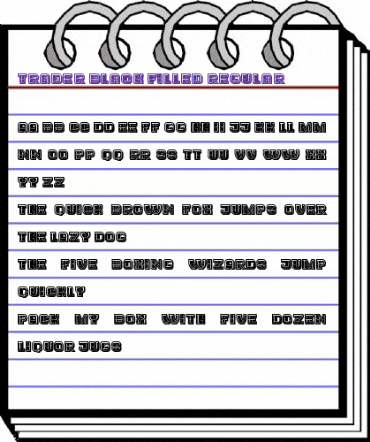 Trader Black Filled Regular animated font preview