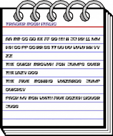 Trader Book Italic animated font preview