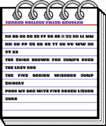 Trader College Filled Regular animated font preview