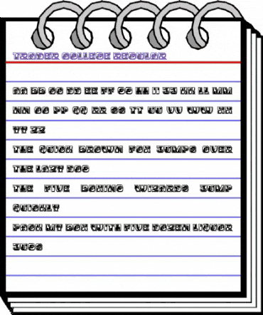 Trader College Regular animated font preview