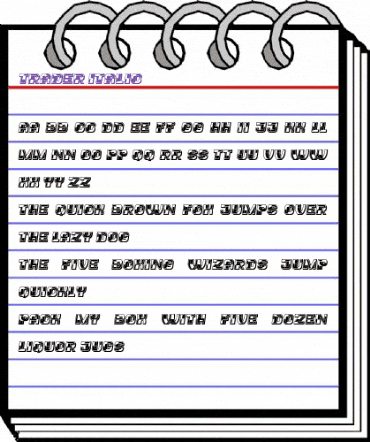 Trader Italic animated font preview