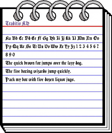 Traditio AH Regular animated font preview