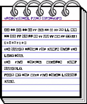 Traditional Punk Regular animated font preview