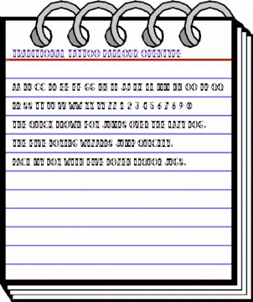 Traditional Tattoo Parlour Regular animated font preview