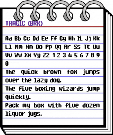 TRAGIC (BRK) Regular animated font preview