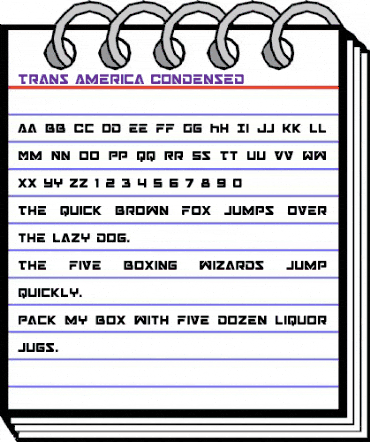 Trans-America Condensed Condensed animated font preview