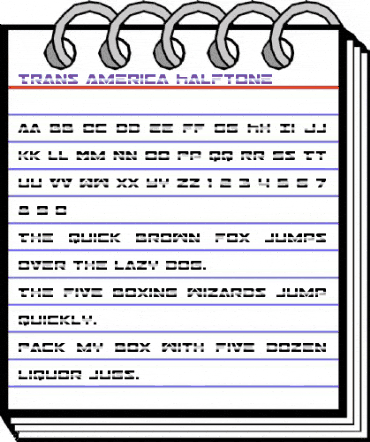 Trans-America Halftone Regular animated font preview