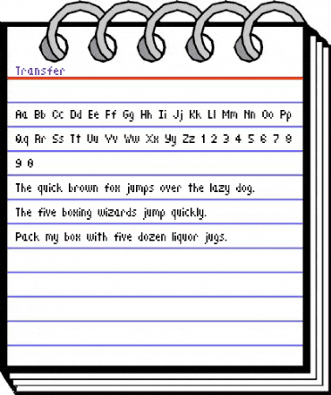 Transfer Medium animated font preview