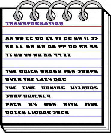 transformation Regular animated font preview