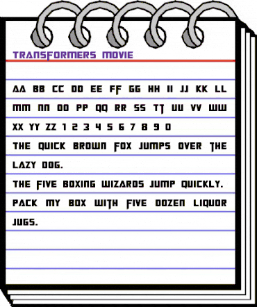 Transformers Regular animated font preview
