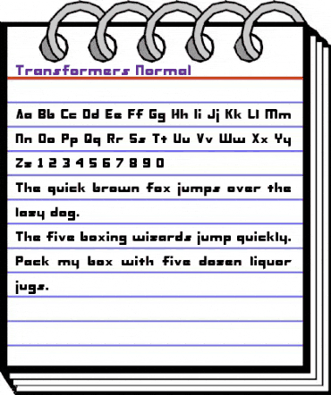 Transformers Normal animated font preview