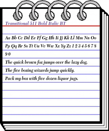 Transit511 BT Bold Italic animated font preview Transit511 BT Bold Italic animated font preview