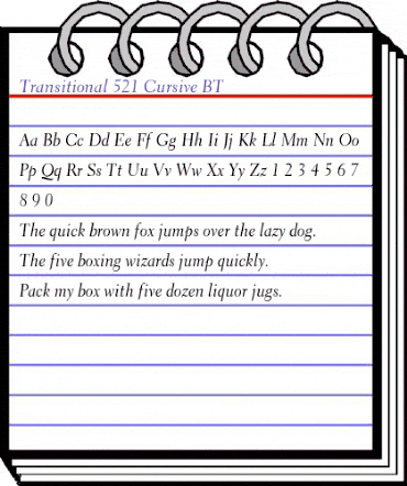 Transit521 BT Cursive animated font preview