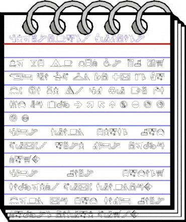 Travelcons Outline Regular animated font preview