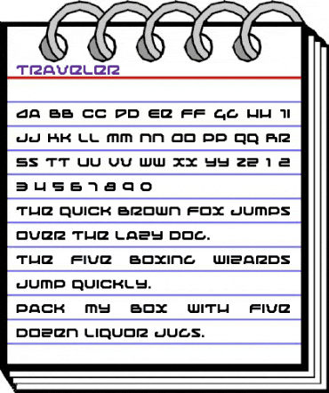 Traveler Regular animated font preview