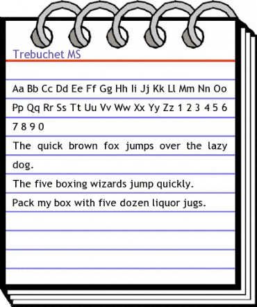 Trebuchet MS Regular animated font preview