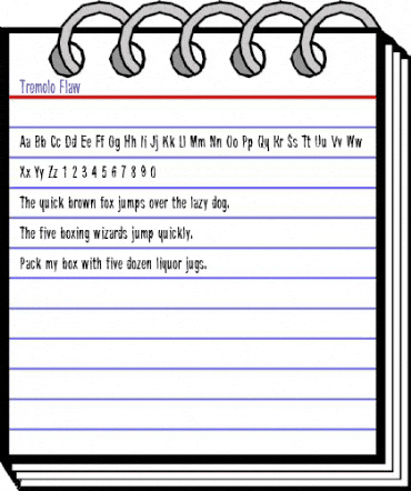 Tremolo Flaw Regular animated font preview