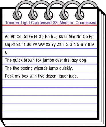 Trendex Light Condensed SSi Medium Condensed animated font preview