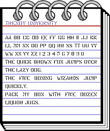 Trendy University Regular animated font preview