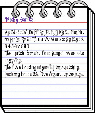 Tricky Hearts Regular animated font preview