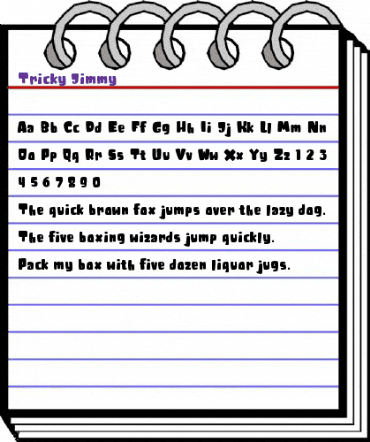 Tricky Jimmy Regular animated font preview