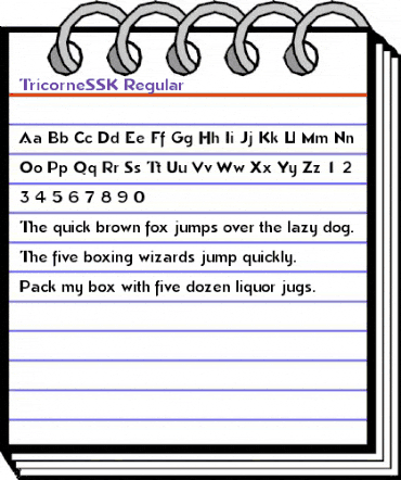 TricorneSSK Regular animated font preview