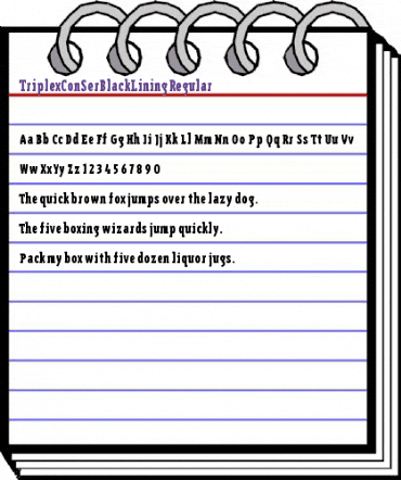 TriplexConSerBlackLining Regular animated font preview