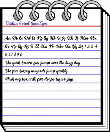 Tristan Script Regular animated font preview