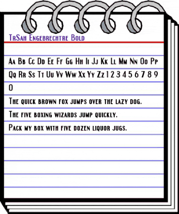 TrSah Engebrechtre Bold animated font preview