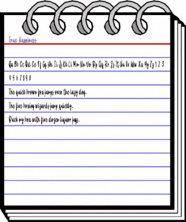 True Happiness Regular animated font preview