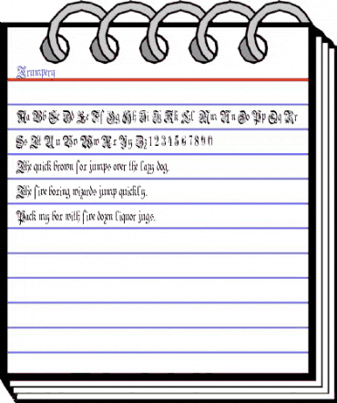 Trumpery Regular animated font preview