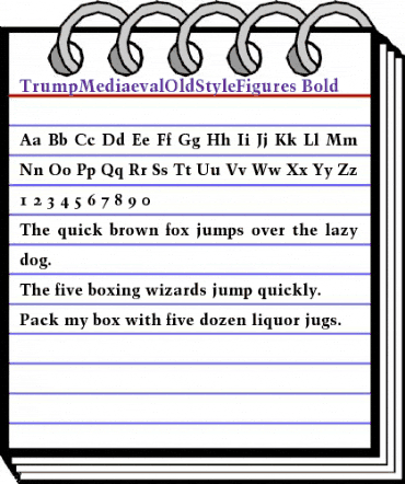 TrumpMediaevalOldStyleFigures Bold animated font preview