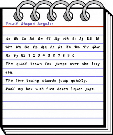 Trunk Shaped Regular animated font preview
