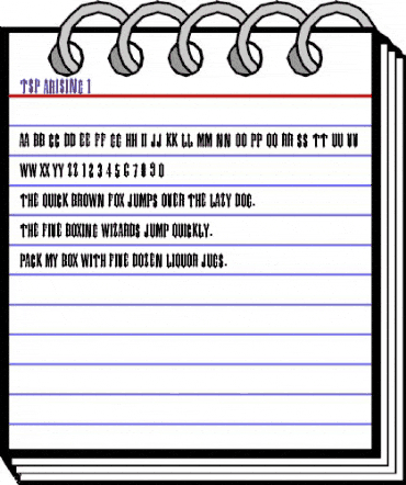 tsp arising 1 Regular animated font preview