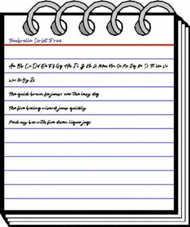 Tumbrella Script Free Regular animated font preview