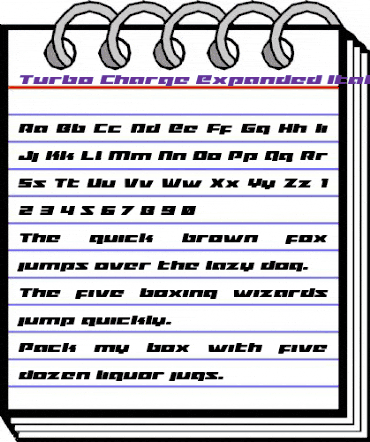 Turbo Charge Expanded Italic Expanded Italic animated font preview