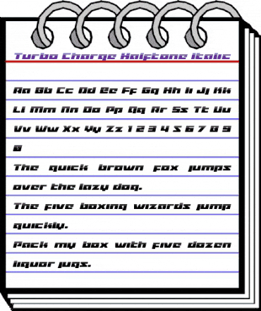 Turbo Charge Halftone Italic Italic animated font preview